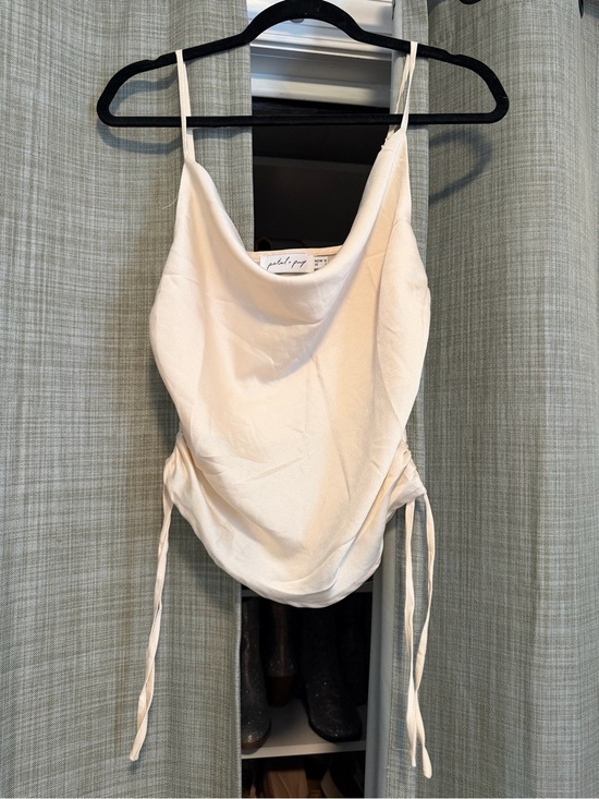 Petal & Pup Tops - Petal & Pup Satin Cowl Neck Tank in Cream